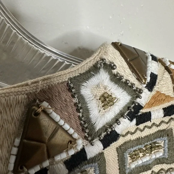 Veronica Beard Daryl Embellished Tan Brown Geometric Cotton Jacket - Picture 12 of 14